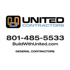 United Contractors Sign, White 96"x72"