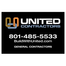 United Contractors Sign, Black, 72" x 48"