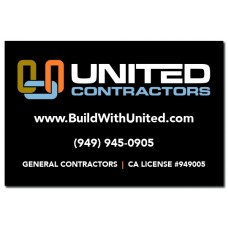 United Contractors Sign, California License, Black, 72" x 48"