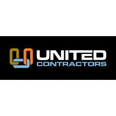 United Contractors Sign, Black, 180" x 68" (15' wide)