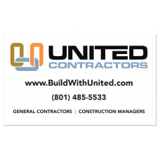 United Contractors Sign, Utah, White, 72" x 48"